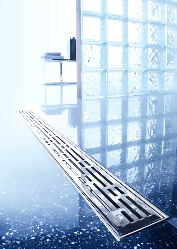 Dizajnerski rešetka za kanaleto Tece Drainline od brušenog nehrđajućeg čelika pro tuš kanalica