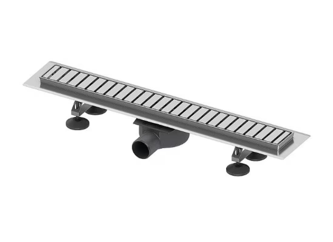 Tece Linus ravni kanaleta za tuš 90 cm s rešetkom od nehrđajućeg čelika u sjajnoj izvedbi