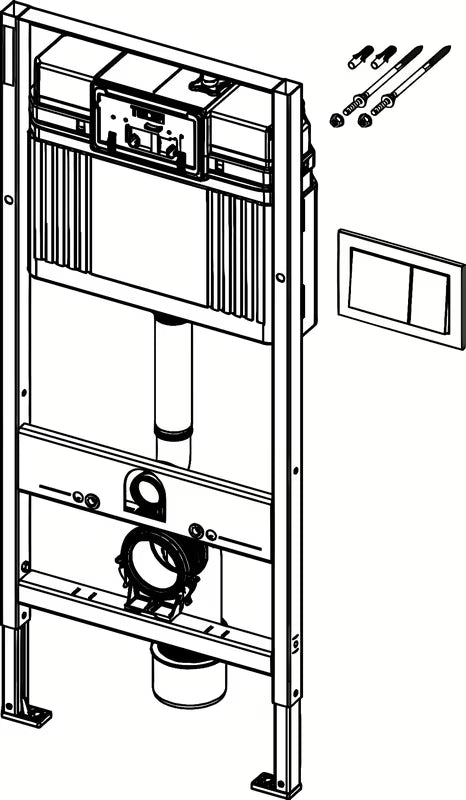 Samonosivi modul Tece s podžbuknim vodokotlićem pro viseča WC školjka za knauf s bijelom tipkom Tecebase