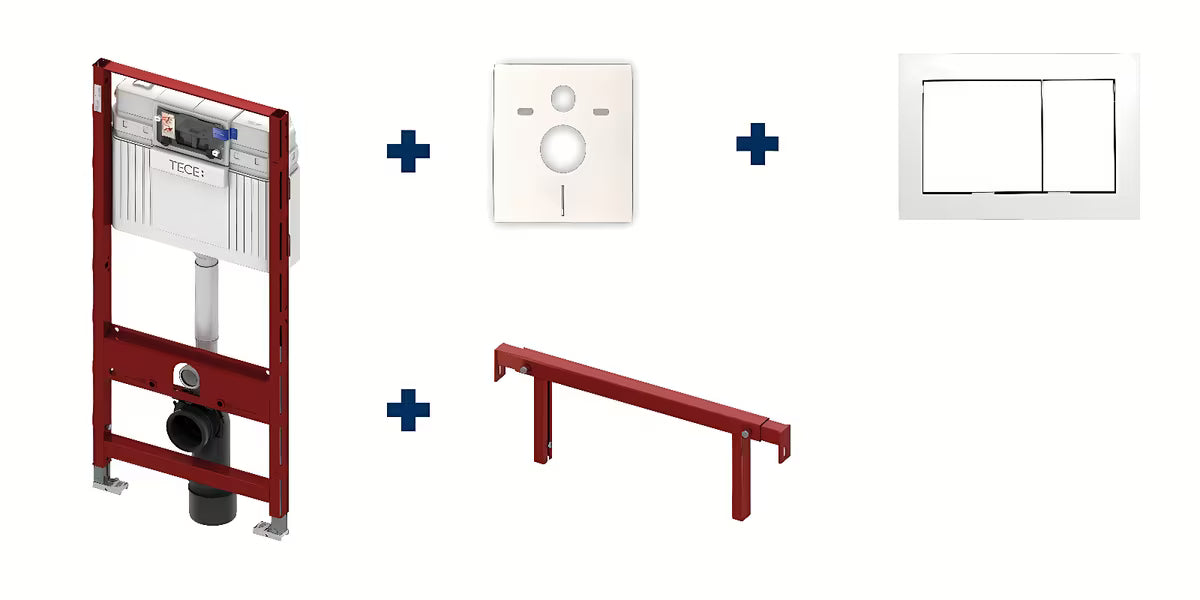 Komplet podžbuknog vodokotlića Tece Teceprofil pro za ugradnju u knauf z gumbom s tipkom i priborom