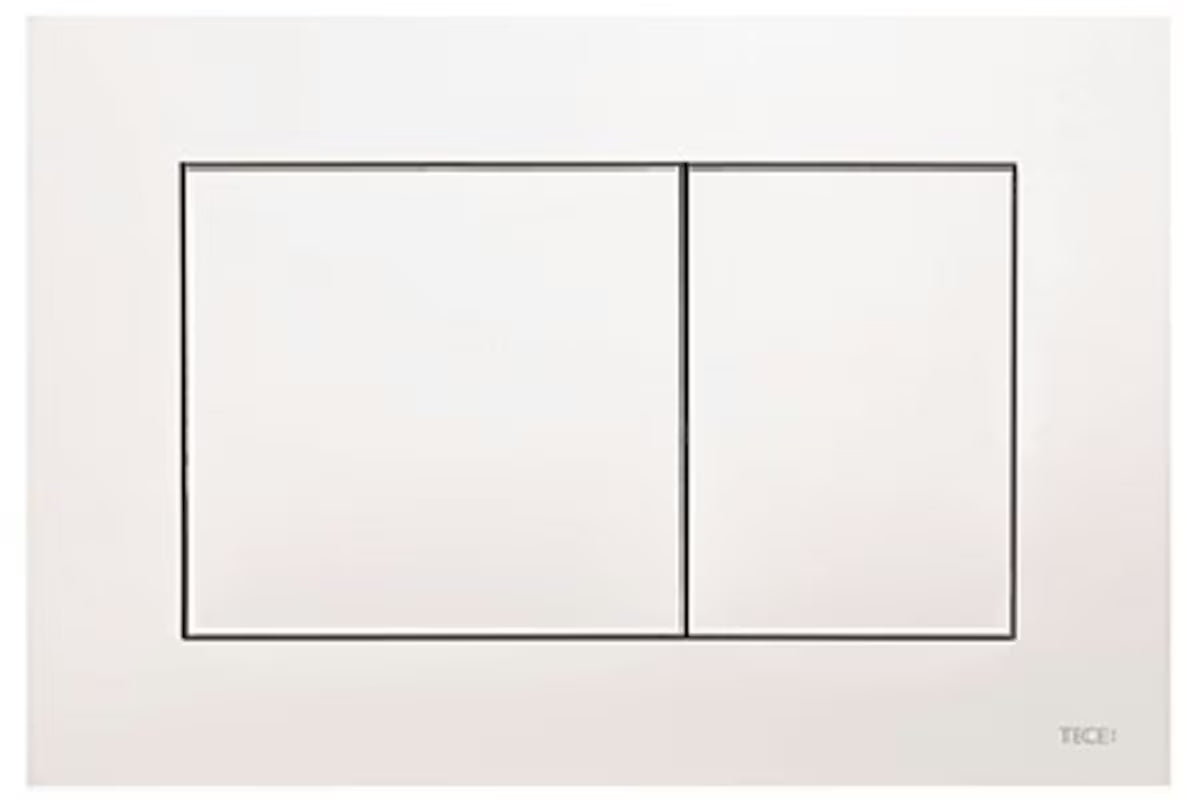 Bijela plastična aktivirna tipka Tece tecenow pro WC školjka s dvokoličinskim ispiranjem