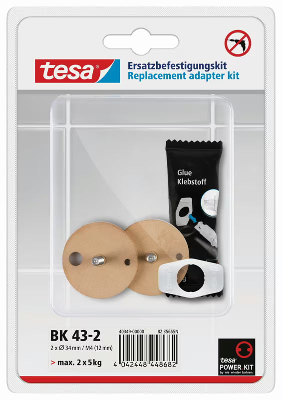 Montažni adapter Tesa Power.Kit pro za pritrditev kopalniških dodatkov brez vrtanja