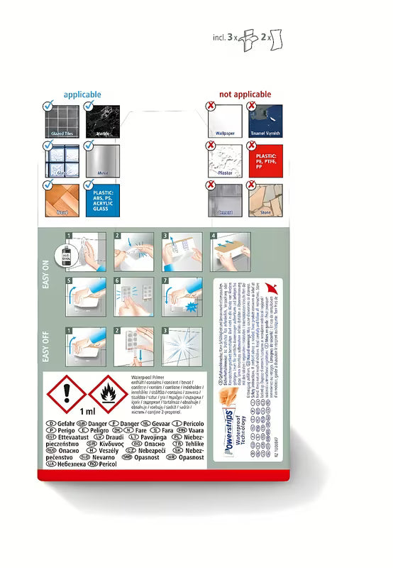 Bel stenska polica tesa Baboo brez vrtanja z lepilno tehnologijo tesa Powerstrips Waterproof