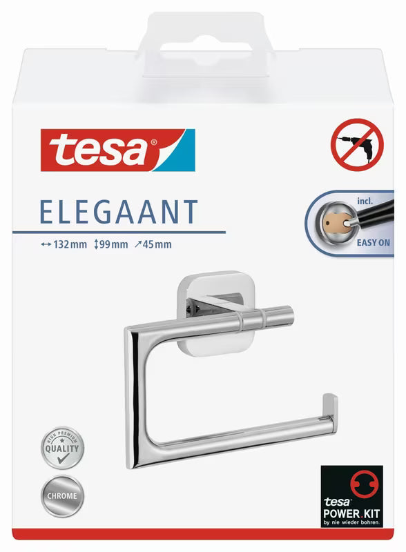 Kromiran držalo za toaletni papir Tesa Elegaant z montažo brez vrtanja Power.Kit