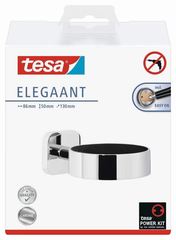 Kromiran stenski držalo za sušilec Tesa Elegaant z montažo brez vrtanja Power.Kit
