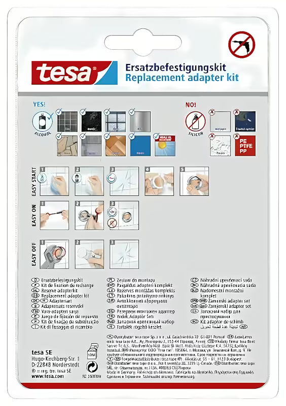 Tesa Hukk montažni komplet z adapterjem BK20 in lepilom tesa Power.Kit pro montaža brez vrtanja