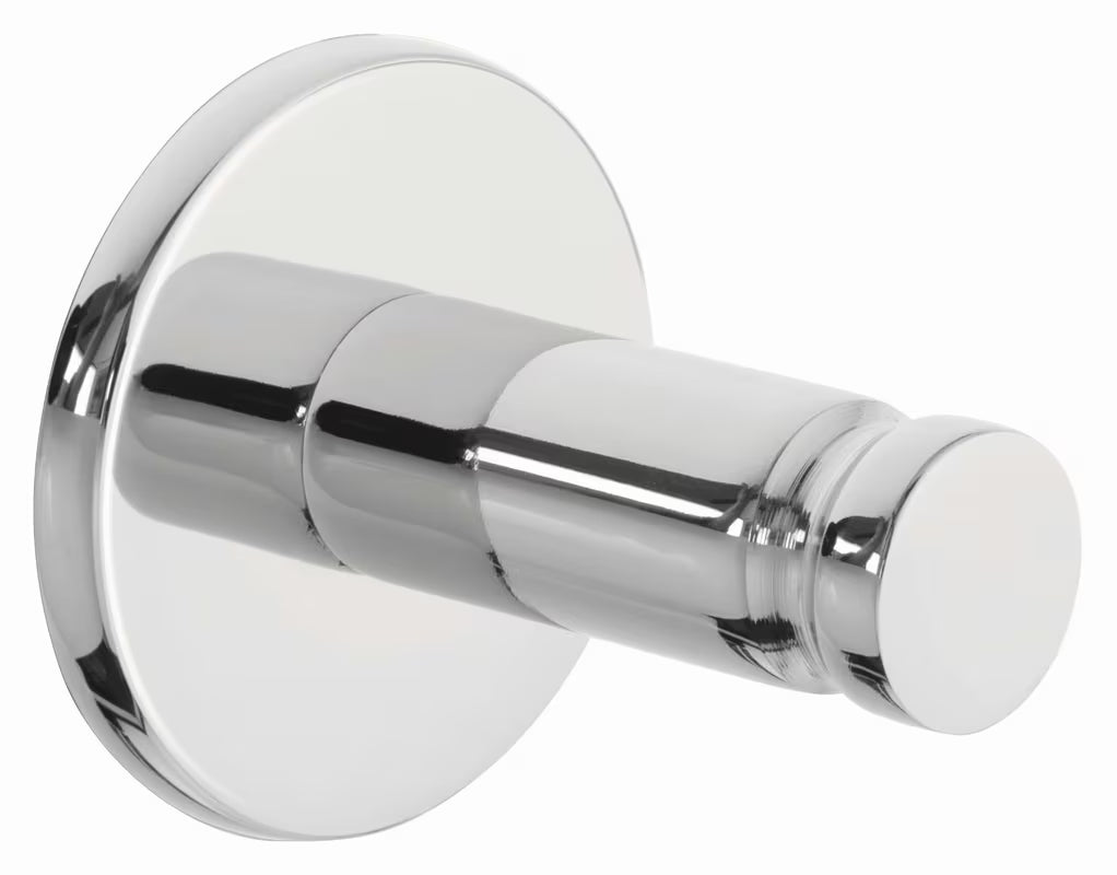 Kromiran kavelj Tesa powerbutton pro za montažo brez vrtanja na gladke površine v kopalnici in kuhinji.