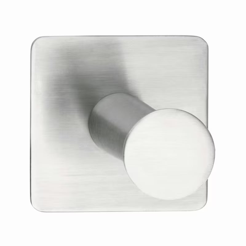 Kavelj Tesa powerbutton Classic iz krtačenega nerjavečega jekla pro montaža brez vrtanja.