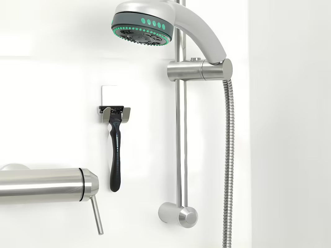 Tesa Powerstrips vodoodporen nerjaveč dvojni kavelj pro za obešanje brivnika brez vrtanja.