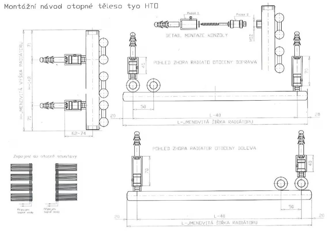 Kombiniran kupaonski radiator Thermal Trend Henrik u antracit boji, 145x60 cm.