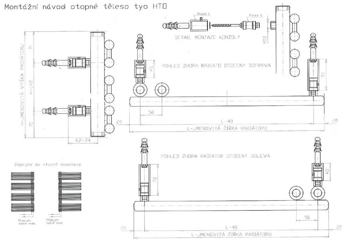 Kombiniran kupaonski radiator Thermal Trend Henrik 60x178 cm u antracit boji