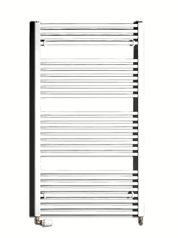 Bel kombiniran cevni radiator Thermal Trend KD 132x75 cm, primeren za kopalnico