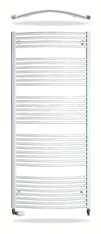 Bijeli kombiniran cijevni radiator Thermal Trend Kdo 75x168 cm pro kupaonicu