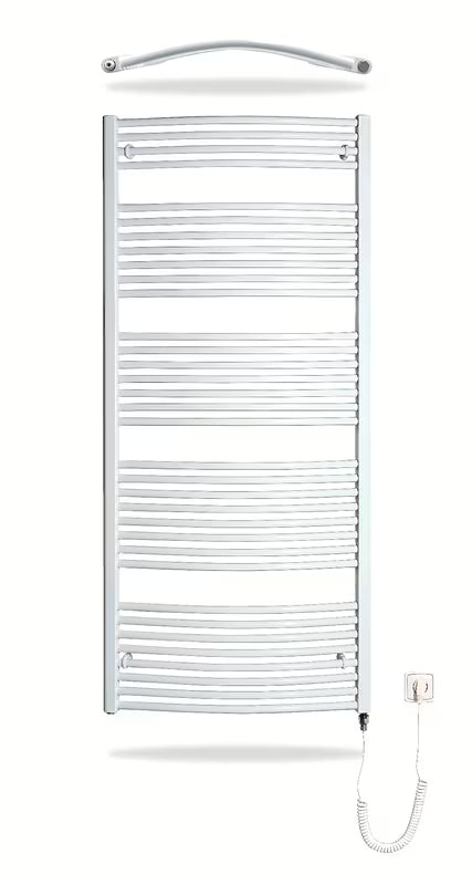 Bijeli električni cijevni radiator Thermal Trend KDOE 750x1680 mm s grijaćim štapom 700 W