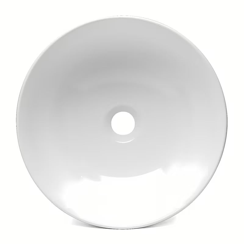 Beli umivalnik na ploščo Triomini Slim 38,5 x 38,5 cm iz tankostenske keramike