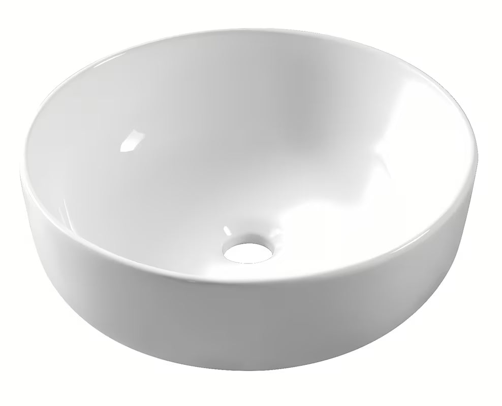 Bijeli umivalnik na ploščo SIKO Triomini Slim od tanke keramike 38,5x38,5 cm brez preliva