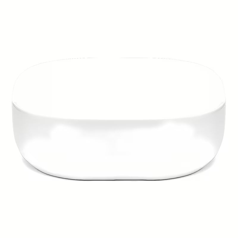 Bijeli umivalnik na ploščo Triomini Slim od tanke keramike, izvedba brez preliva.