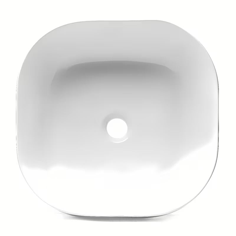 Bijeli umivalnik na ploščo Triomini Slim od tanke keramike, izvedba brez preliva.