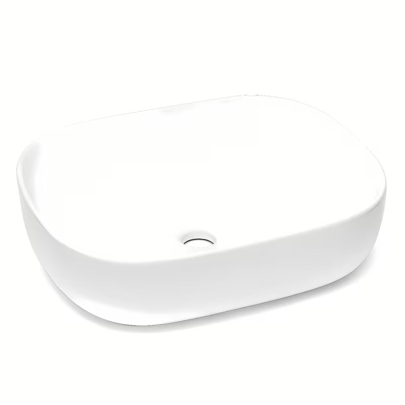 Bijeli umivalnik na ploščo Triomini Slim 50x40 cm od tanke keramike