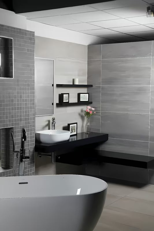 Bijeli umivalnik na ploščo Triomini Slim 50x40 cm od tanke keramike