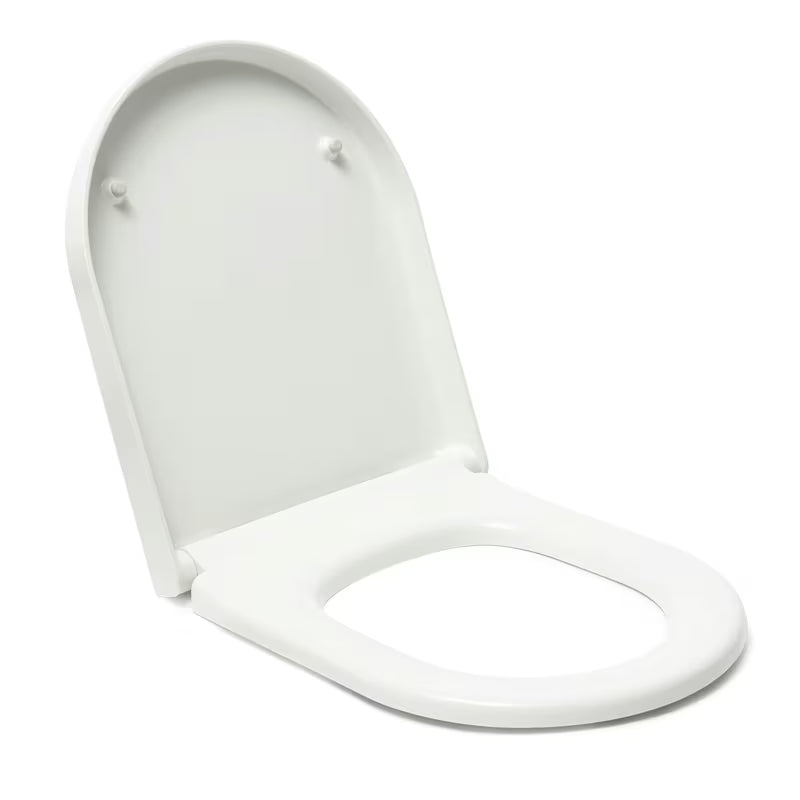 Bela WC deska Vitra Integra iz duroplasta z mehko Zapiranje Soft Close in kovinskimi tečaji s skritim pritrjevanjem.