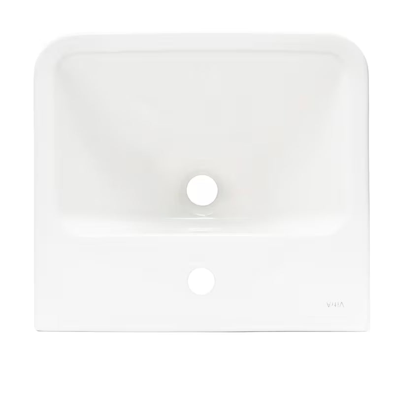 Beli viseče keramični umivalnik vitra Integra 45x40 cm z odprtino pro za armaturo na sredini