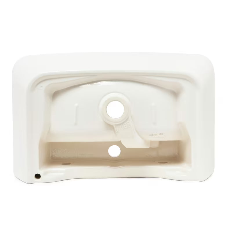 Bijeli viseči umivalnik Vitra Integra 60x36 cm od keramike s otvorom za pro slavinu u sredini i preljevom.