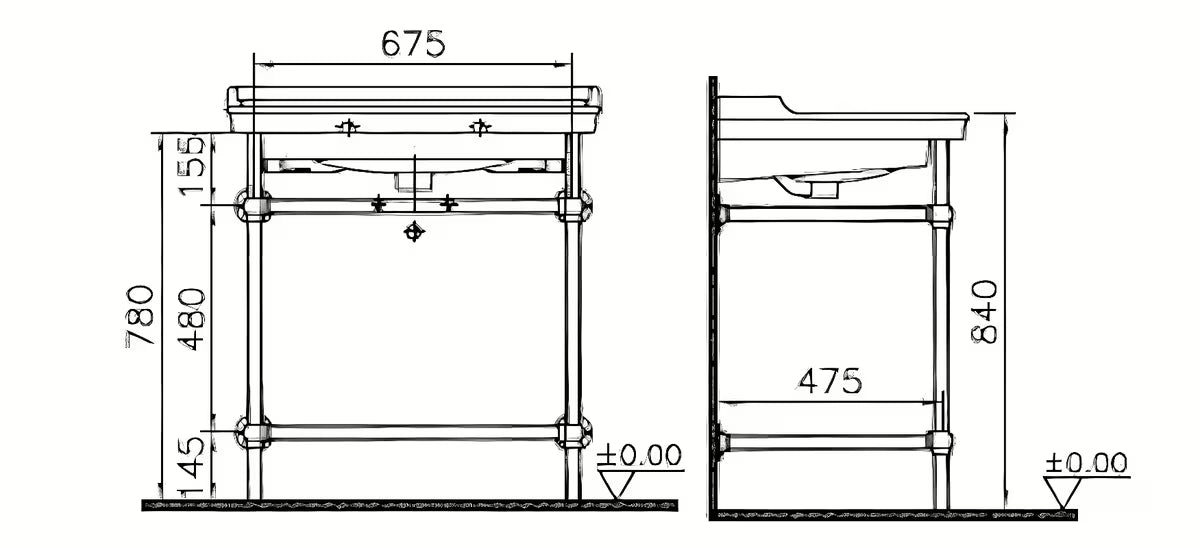 Bijeli keramički viseči umivalnik Vitra Ricordi 80 x 53 cm s otvorom pro za slavinu u sredini i preljevom.