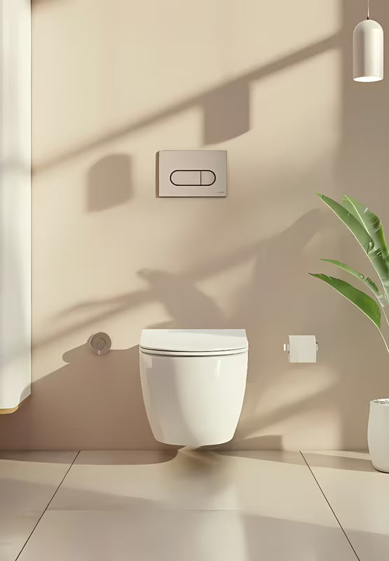 Tipka za ispiranje aktivirna tipka vitra Root Round u boji brušenog nikla