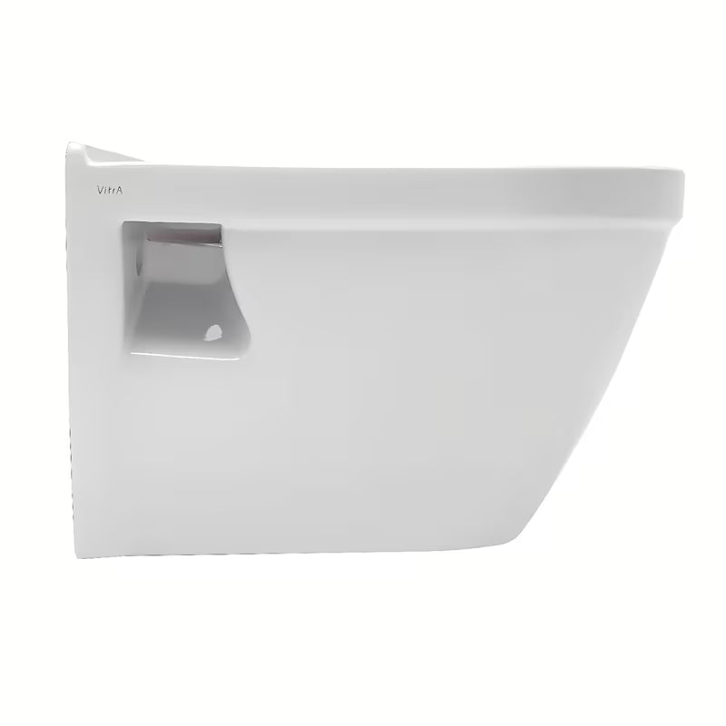Bijeli viseča WC školjka vitra S50 s vidljivim bočnim pričvršćenjem