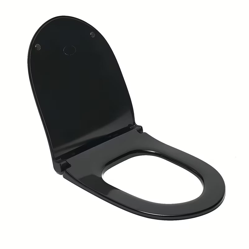 Črna mat WC deska Vitra Sento s funkcijo mehko Zapiranje Soft Close in kovinskimi tečaji