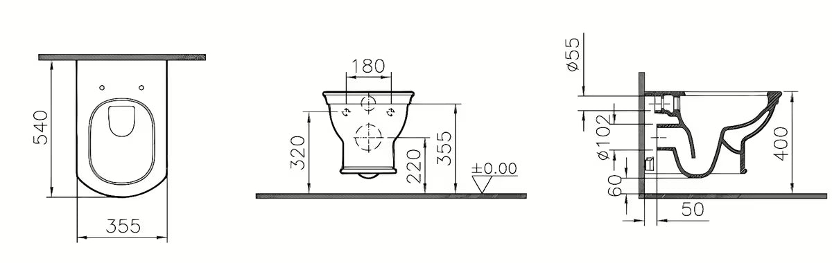 Viseča WC Školjka vitra Valarte u bijeloj boji s Rim-ex izvedbom brez splakovalnega kroga i skrivenim pričvršćenjem.