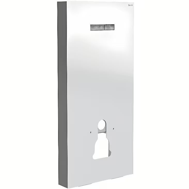 Sanitarni modul Vitra Vitrus s bijelom prednjom pločom od sigurnosnog stakla pro viseča WC školjka.