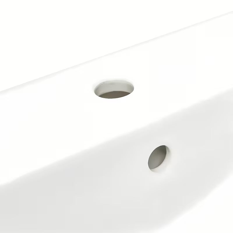 Bijeli za invalide viseči umivalnik Vitra od keramike s preljevom i otvorom pro za slavinu u sredini