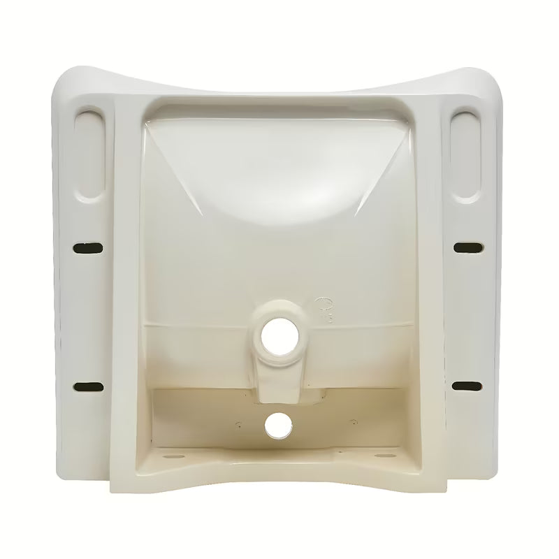 Bijeli za invalide viseči umivalnik Vitra od keramike s preljevom i otvorom pro za slavinu u sredini