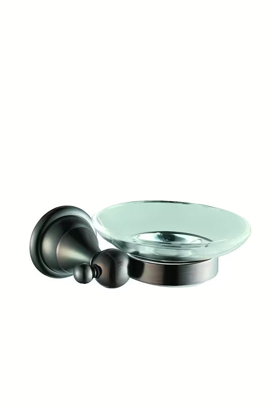 Stenska posoda za milo WF Industrial Dark-Metal u završnoj obradi uljno brušena bronca sa staklenom posudicom za sapun.