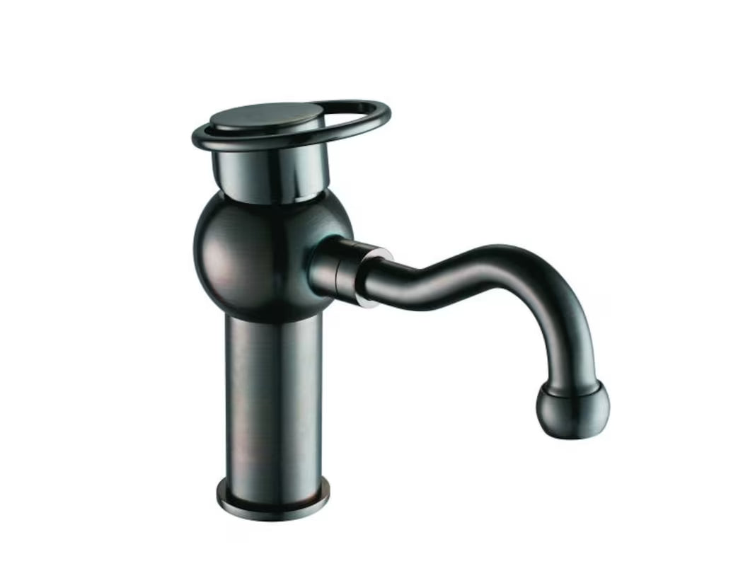 Enoročna stoječa armatura za umivalnik WF Industrial Dark-Metal brez odtoka u završnoj obradi uljna brušena bronca.