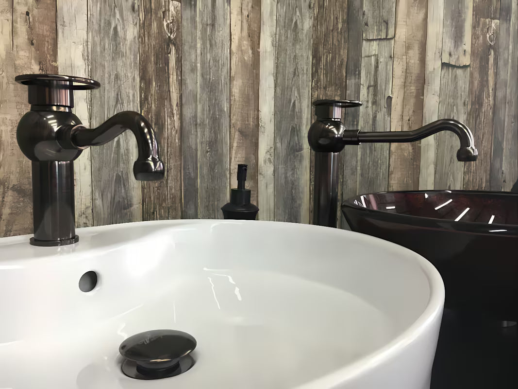 Enoročna stoječa armatura za umivalnik WF Industrial Dark-Metal brez odtoka u završnoj obradi uljna brušena bronca.