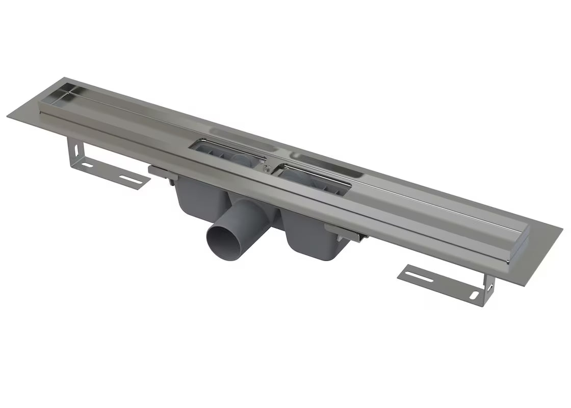 Nerjavni kanaleta za tuš Alca APZ1 pro tuši v ravnini tal, dolžina rešetke 55 cm.