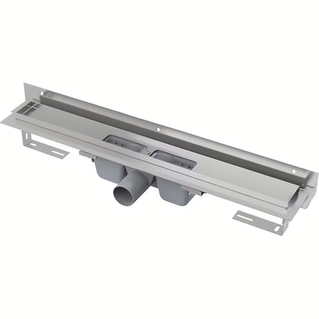 Nerjavni kanaleta za tuš Alca 85 cm pro perforiran rešetka za kanaleto v izvedbi chrome, namenjen pro za montažo neposredno do stene.