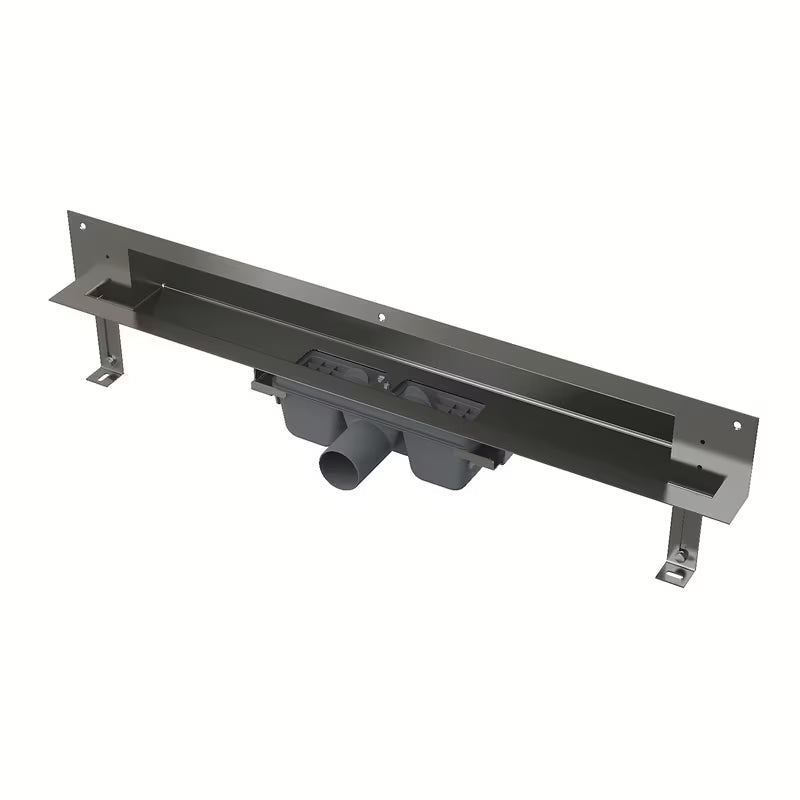 Nerjavni kanaleta za tuš Alca APZ5 Twin pro za vgradnjo ob steno z odstranljivim pokrovom pro za vložitev obloge.