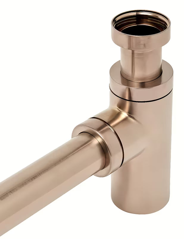 Alca Individual sifon za umivalnik DN32 v izvedbi rose gold mat s kovinsko rozeto