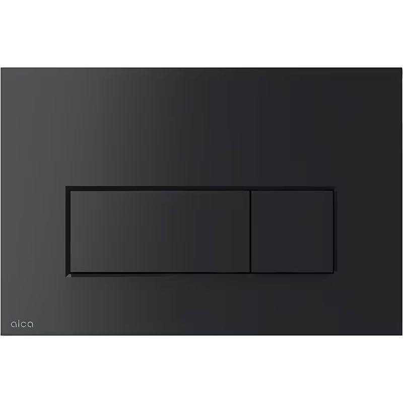 Aktivirna tipka Alca u crnoj mat izvedbi pro za predzidne instalacijske sustave i WC školjka vodokotliće pro za ugradnju u zid.