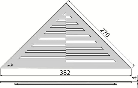 Inox rešetka za kanaleto Alca Time u dekoru zebra s brušenom mat površinom pro podni kanal ARZ1.