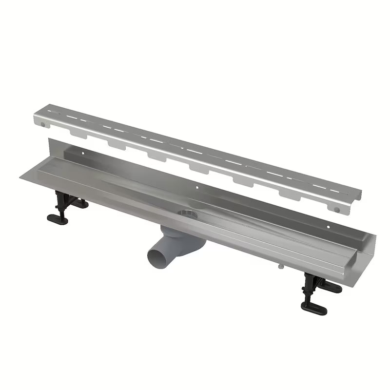 Nehrđajući kanaleta za tuš Alca 101 cm s mat rešetkom od nehrđajućeg čelika i niskim okretnim sifonom