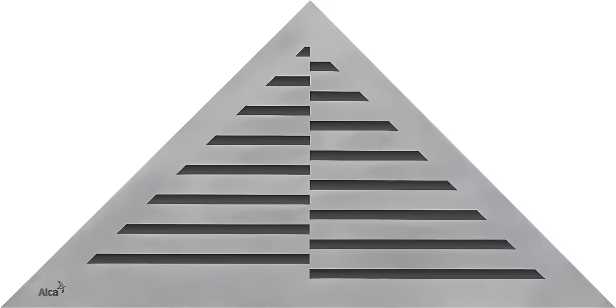 Talni kanal Time iz nerjavečega jekla rešetka za kanaleto Alca v dekorju zebra s krtačeno mat površino pro ARZ1.