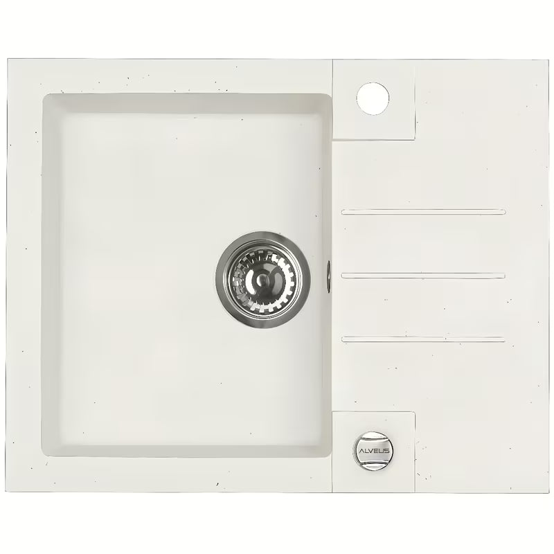 Granitno korito pomivalno korito Alveus za delovni pult 595 x 475 mm v izvedbi White 11