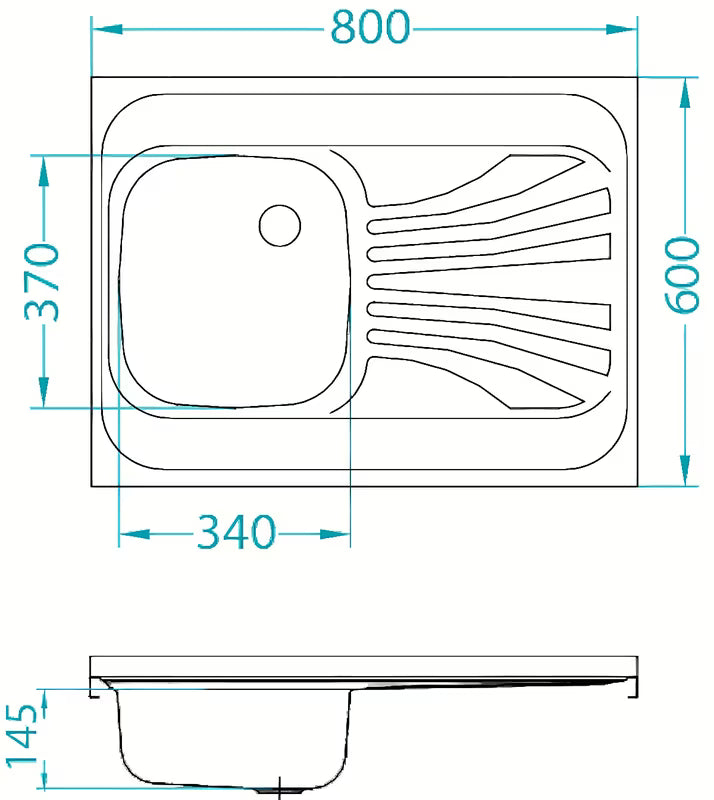 Alveus Classic 30 nehrđajući pomivalno korito z odcejalnikom, nadgradna izvedba, posuda lijevo