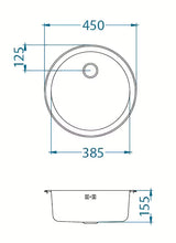 Okrogel nehrđajući pomivalno korito Alveus Form 10 pro za ugradnju u radnu ploču