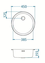 Okrogel nehrđajući kuhinjski vgradni sudoper Alveus Form 10 bez ocjeđivača